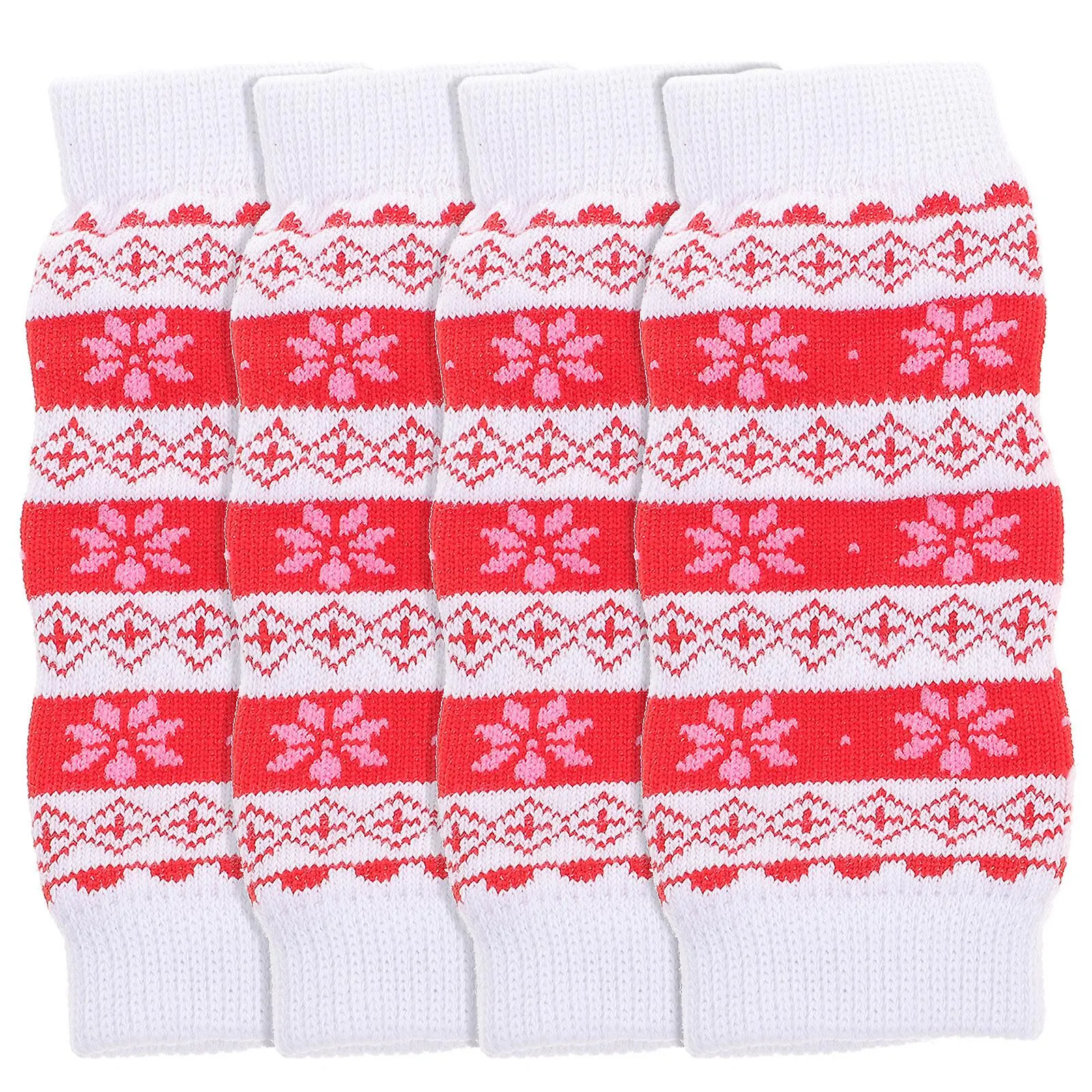4PCS PET LEG ANKLE PROTECTIVE SLEEVES DIRT PROOF LEG COVER ANTIURINE WARM KNEE PAD (CHRISTMAS SNOW, SIZE XL)