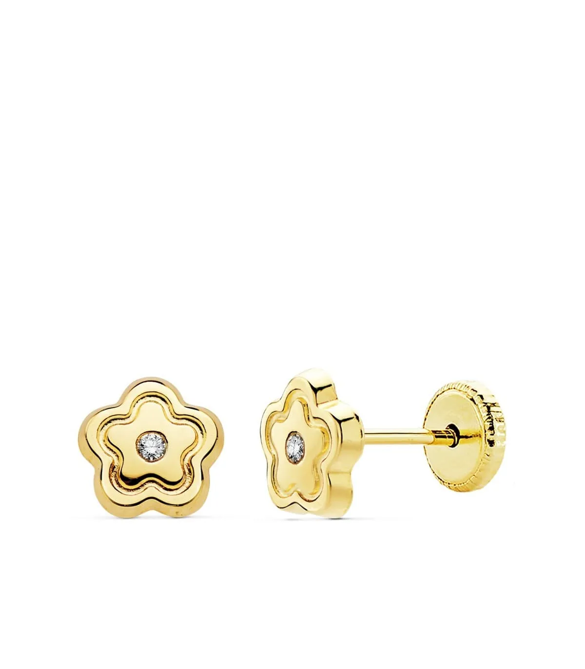 Boucles d'oreilles fille Siri Fleur Or 18 K 6 MM