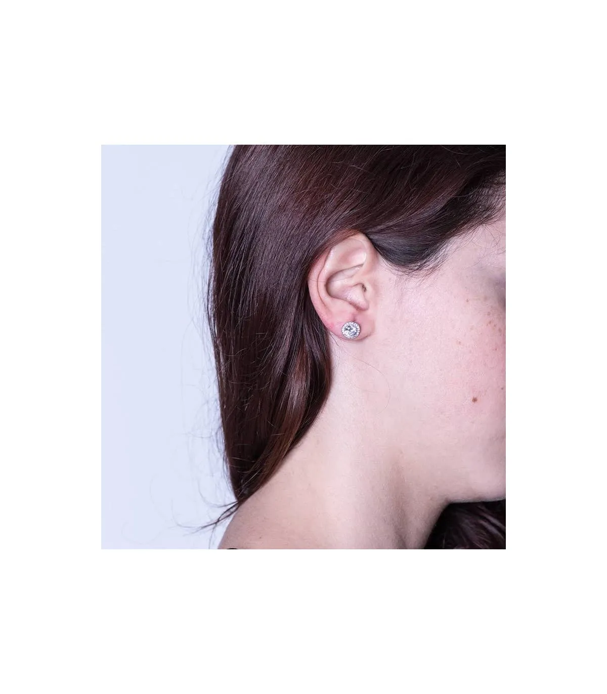 Boucles d'oreilles or blanc Candida 18 Carats