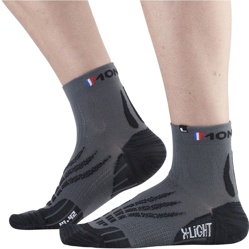 CALCETINES TRAIL/RUNNING MONNET RUN XLIGHT (GRIS NEGRO)
