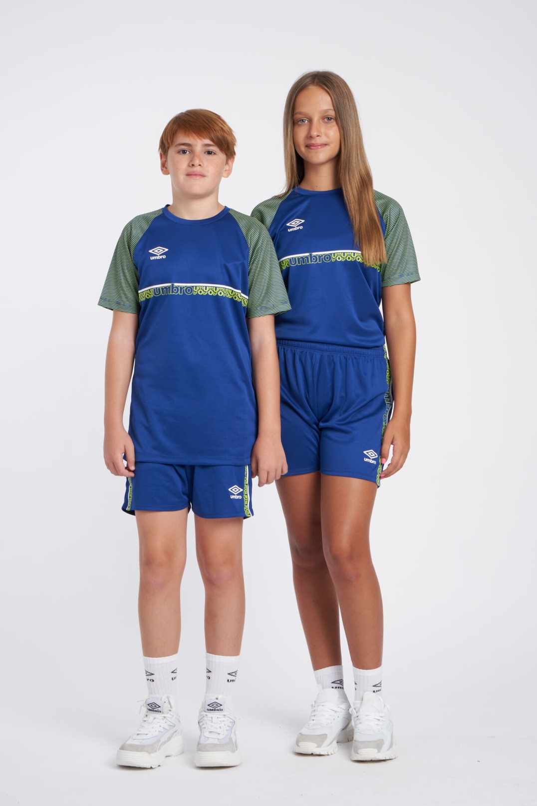 CAMISETA UMBRO SPIRITO JERSEY  JNR SODALITE BLUE / WHITE / LIME PUNCH