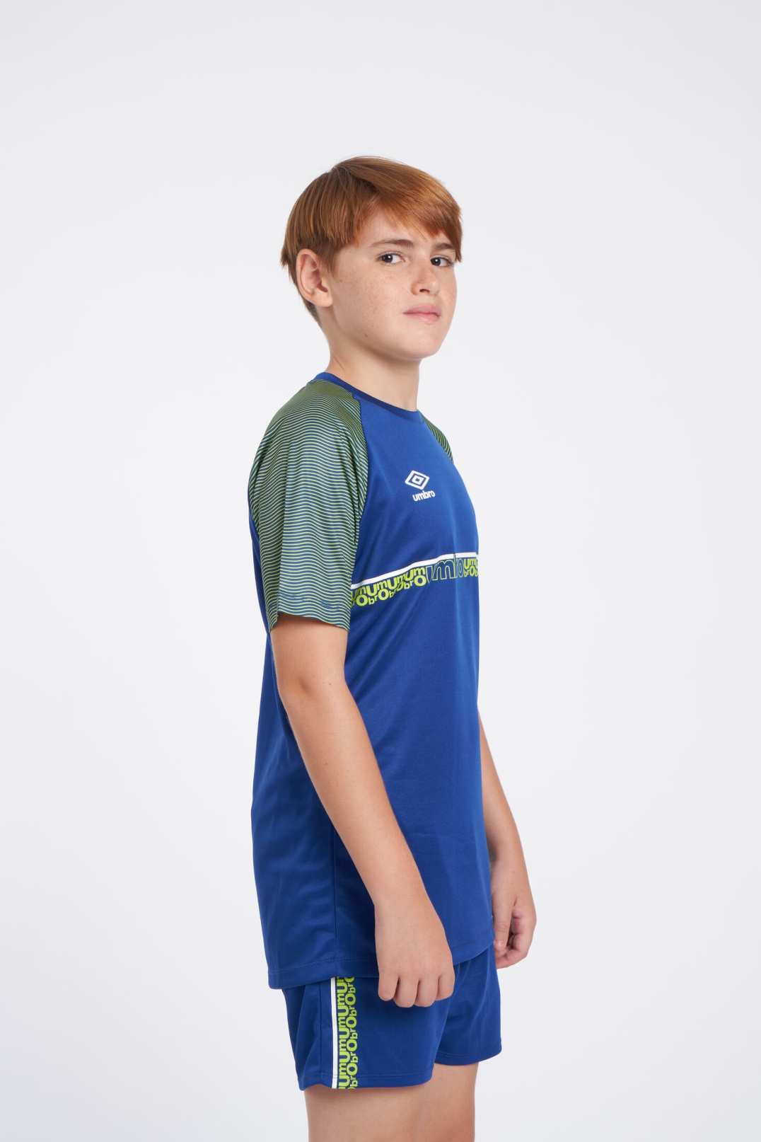 CAMISETA UMBRO SPIRITO JERSEY  JNR SODALITE BLUE / WHITE / LIME PUNCH