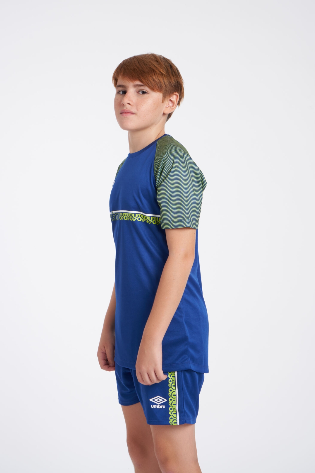 CAMISETA UMBRO SPIRITO JERSEY  JNR SODALITE BLUE / WHITE / LIME PUNCH