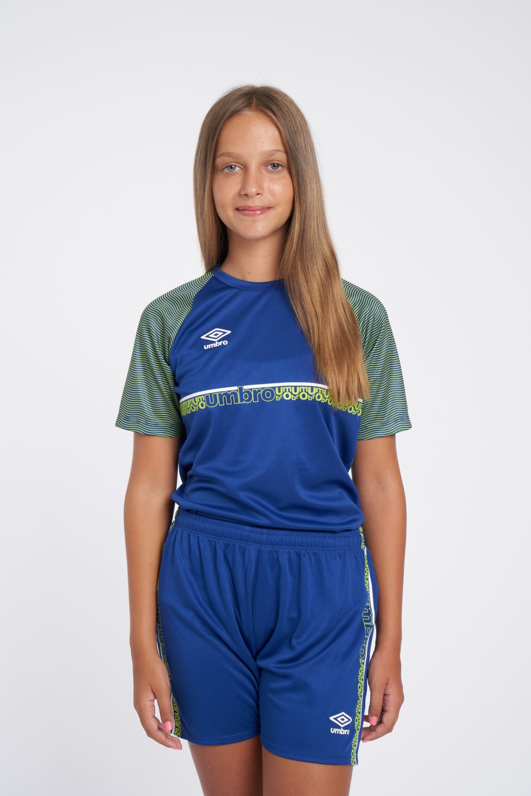 CAMISETA UMBRO SPIRITO JERSEY  JNR SODALITE BLUE / WHITE / LIME PUNCH