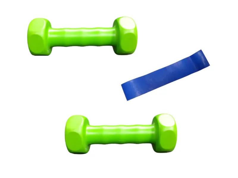 Combo gym! tiraband (int.alta)+2 mancuernas (1kg c/u)