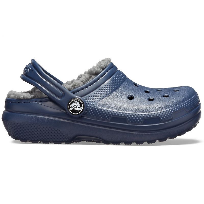 CROCS CLASSIC FUZZLINED CLOG (AZUL MARINO / CARBóN)  NIñOS