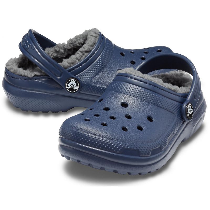 CROCS CLASSIC FUZZLINED CLOG (AZUL MARINO / CARBóN)  NIñOS