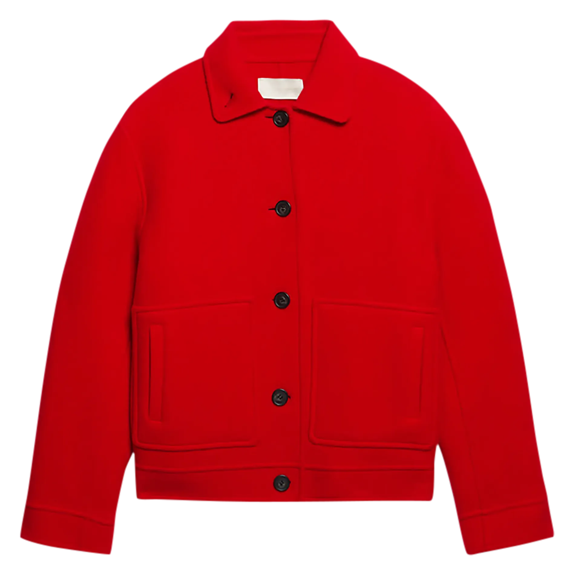 DIEGO  CHAQUETA CON CUELLO DE CAMISA DE LANA EN ROJO