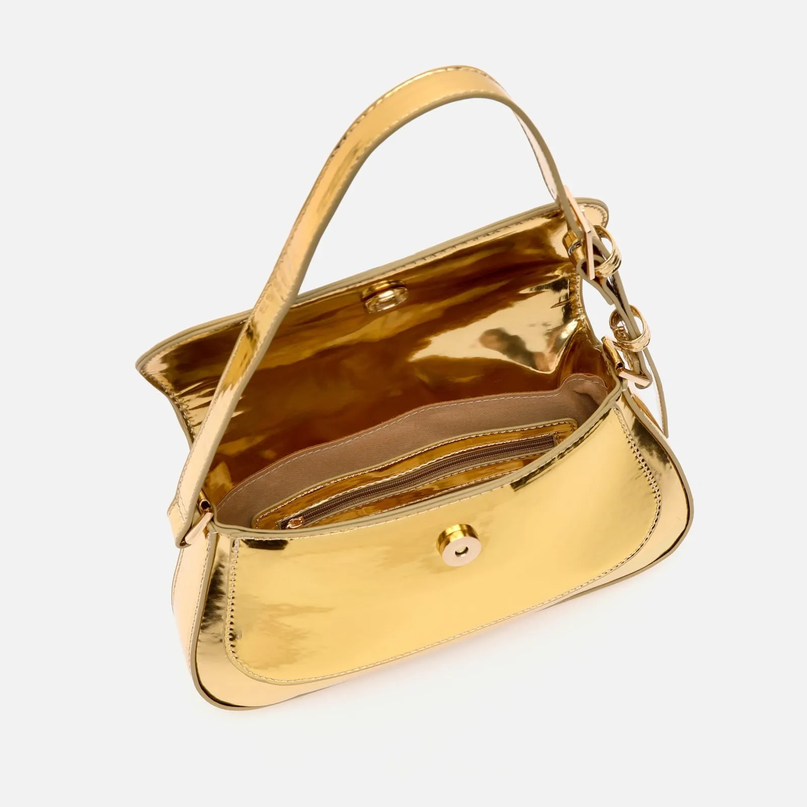 Grania bolso de fiesta pequeo de hombro metalizado