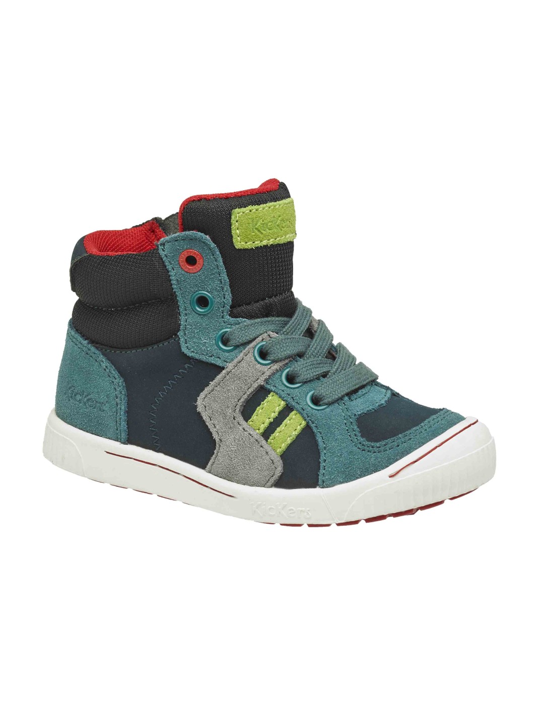 KICKERS BOTA ZIGUERS GRIS, AZUL