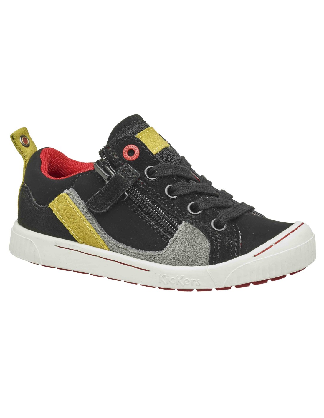 KICKERS ZAPATO ZIGZAGUER GRIS, NEGRO Y AZUL