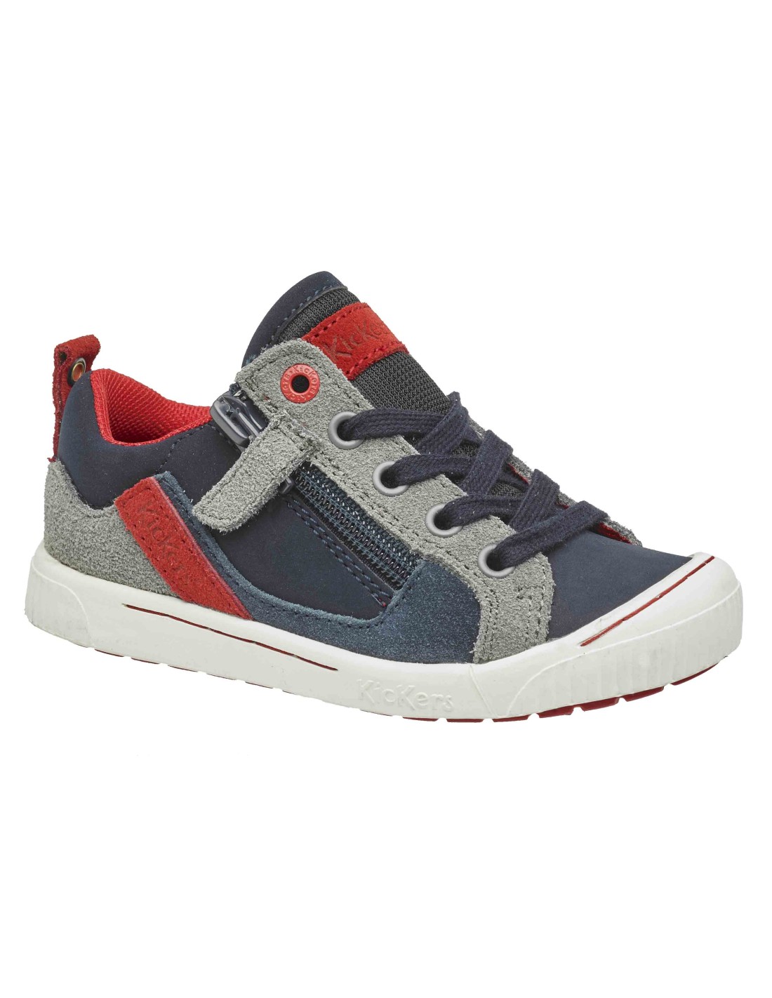 KICKERS ZAPATO ZIGZAGUER GRIS, NEGRO Y AZUL