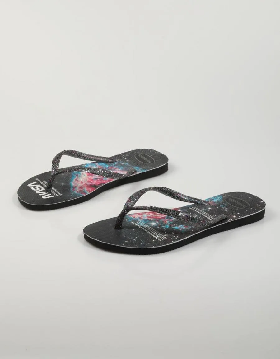  nu pieds HAVAIANAS Slim Nasa en Noir 79286