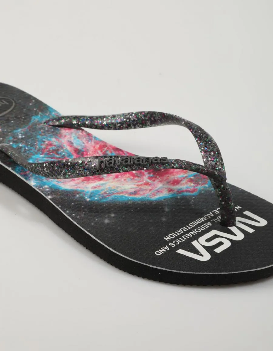 nu pieds HAVAIANAS Slim Nasa en Noir 79286