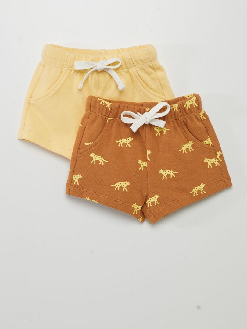 PACK DE 2 SHORTS DE CHáNDAL FINOS  MARRON