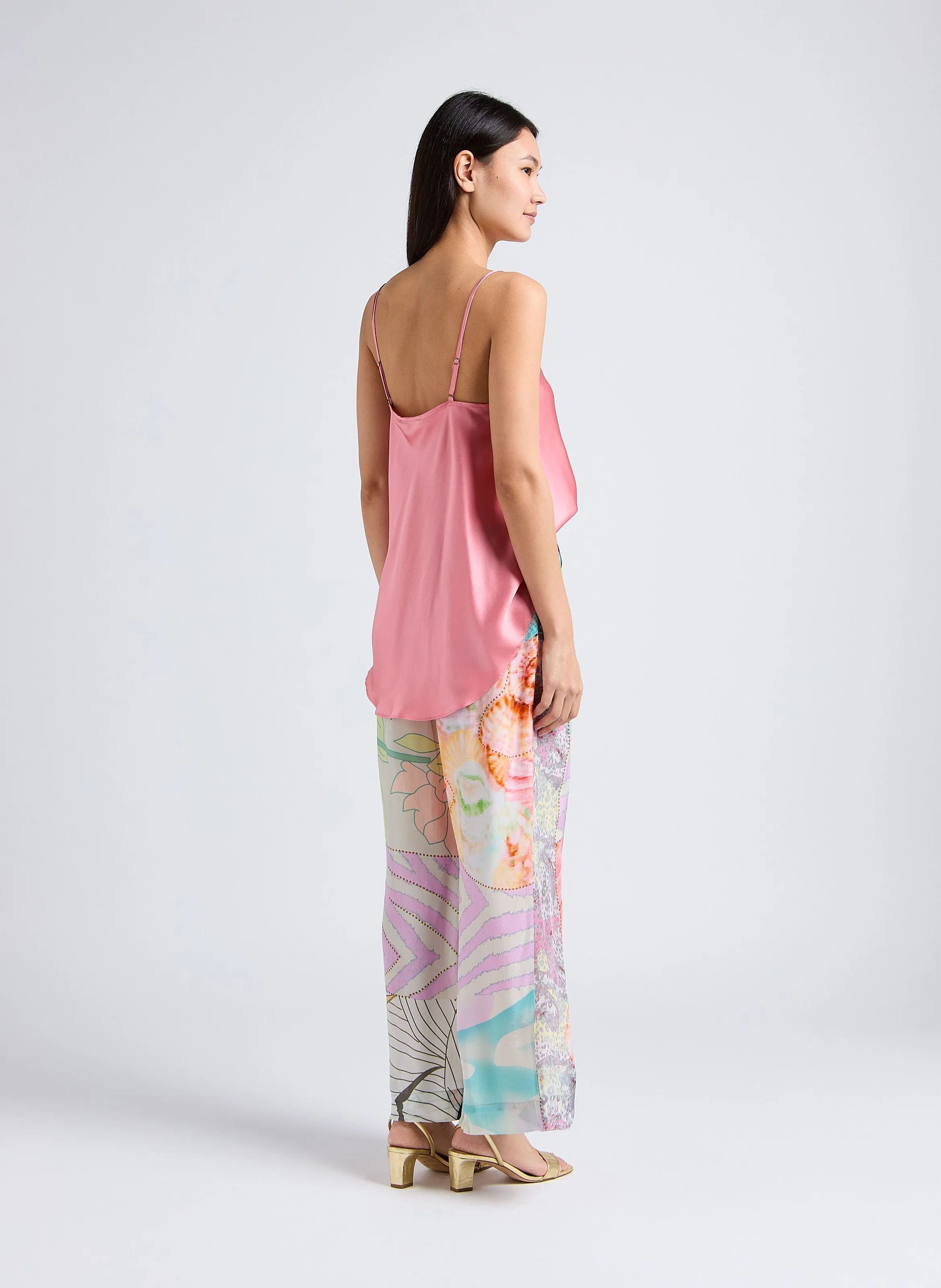 SEDEN  PANTALóN ANCHO DE SEDA FLUIDO EN MULTICOLOR