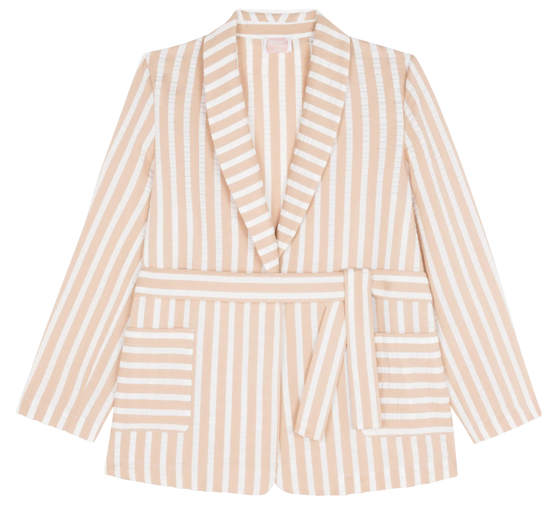 STRENNA  CHAQUETA RECTA CON CUELLO CHAL EN BLANCO
