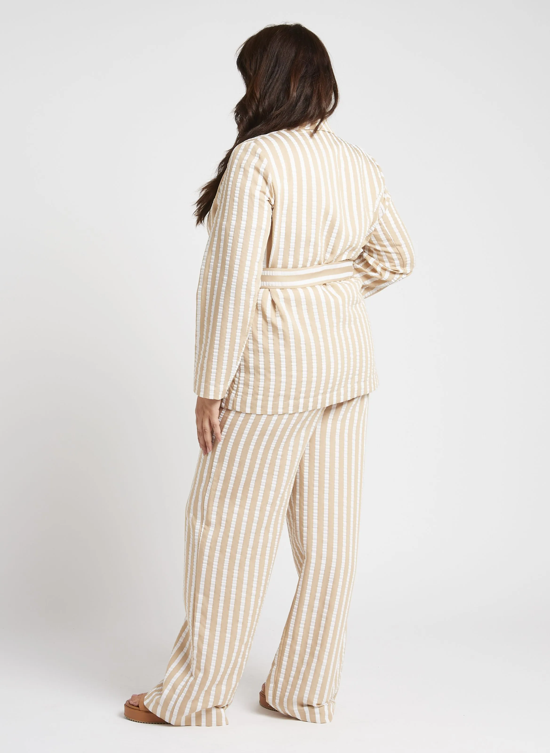 STRENNA  CHAQUETA RECTA CON CUELLO CHAL EN BLANCO