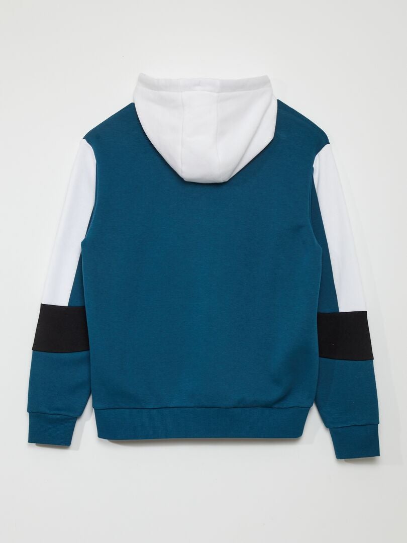 SUDADERA CON CAPUCHA COLORBLOCK  AZUL