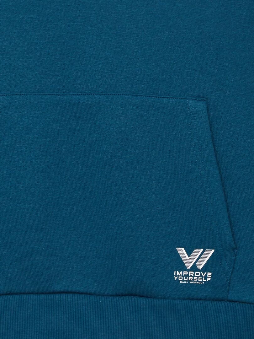 SUDADERA CON CAPUCHA COLORBLOCK  AZUL