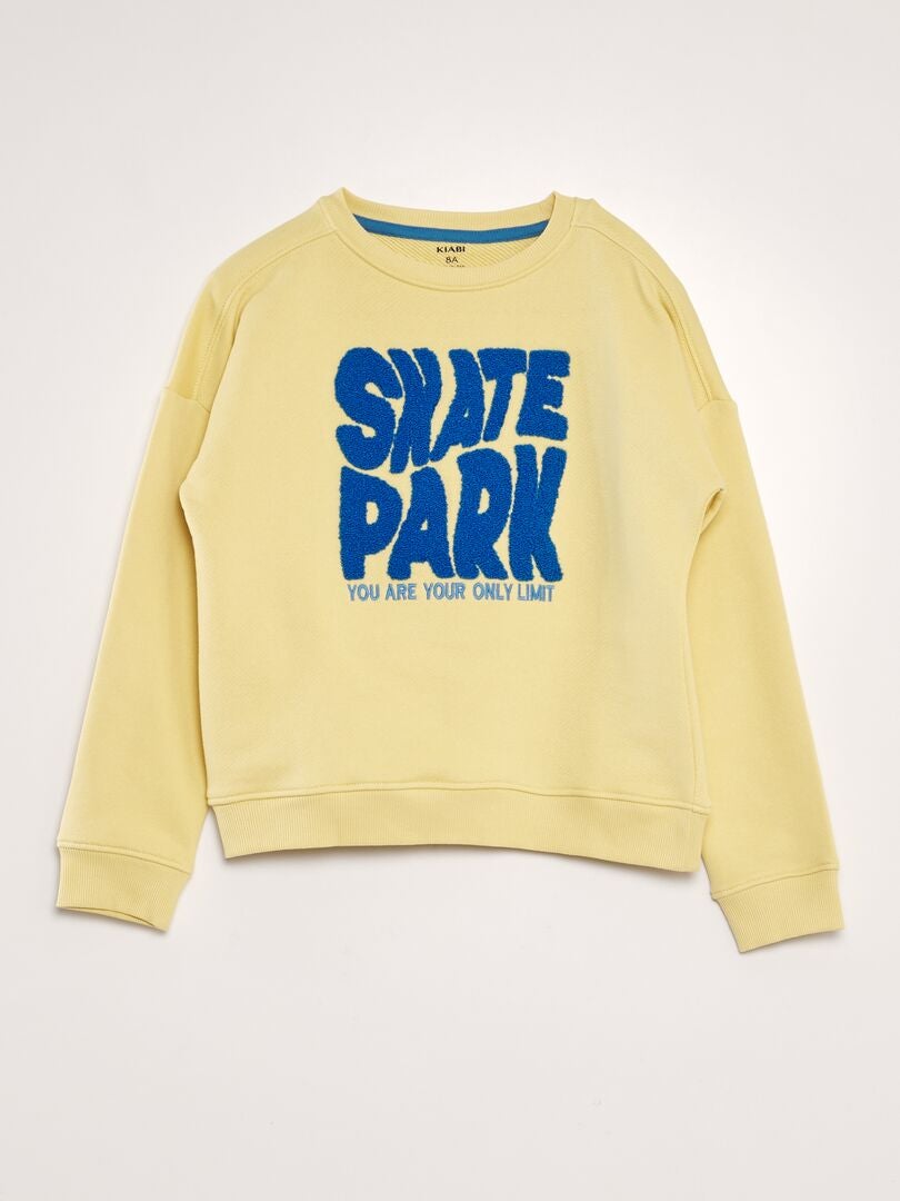 SUDADERA DE CHáNDAL CON ESTAMPADO DE RIZO  AMARILLO
