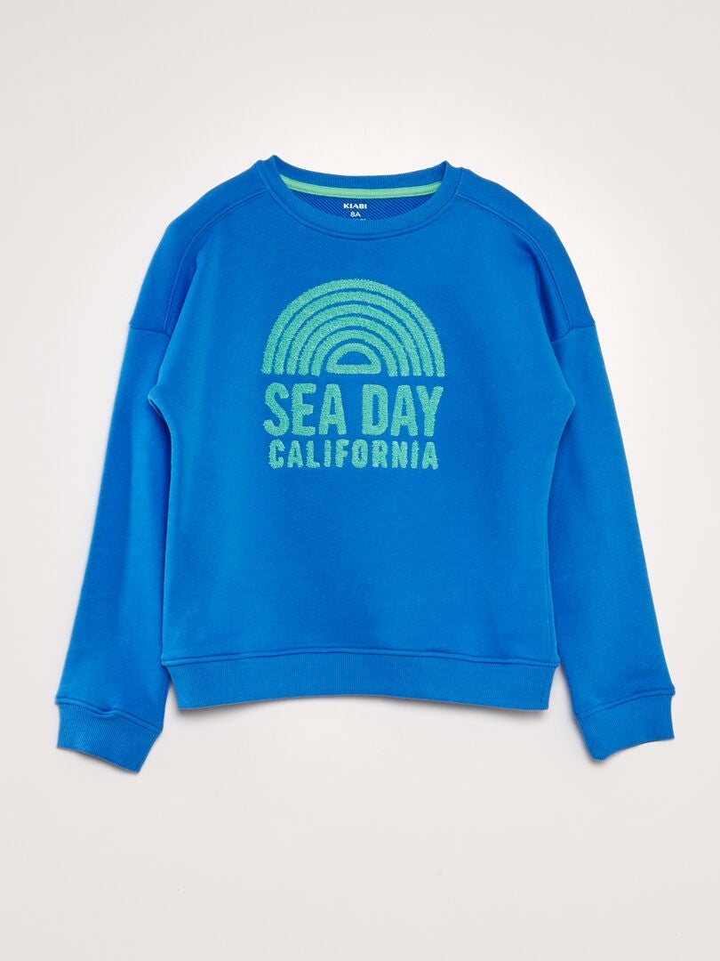 SUDADERA DE CHáNDAL CON ESTAMPADO DE RIZO  AZUL