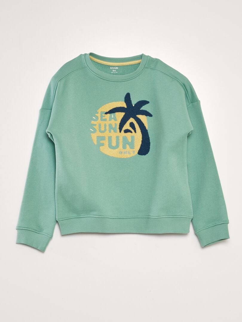 SUDADERA DE CHáNDAL CON ESTAMPADO DE RIZO  VERDE