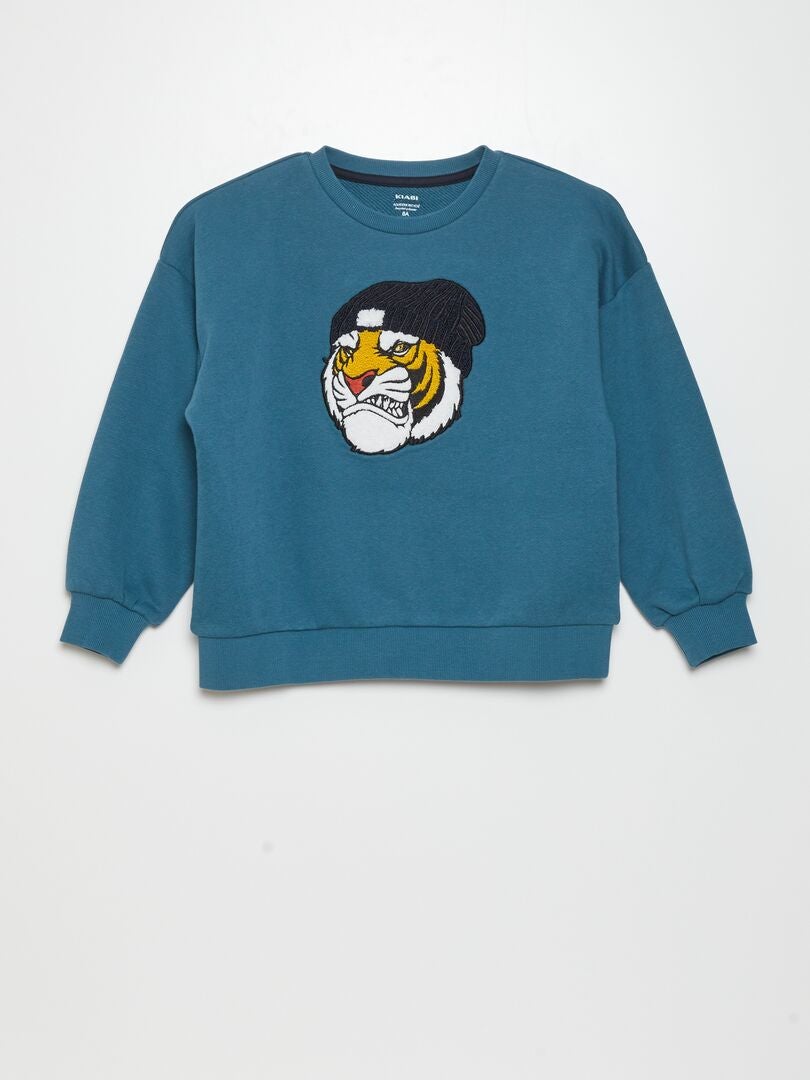 SUDADERA DE CHáNDAL CON PUNTO DE RIZO  AZUL
