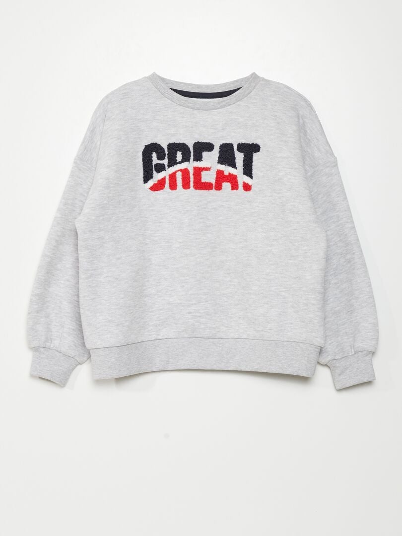 SUDADERA DE CHáNDAL CON PUNTO DE RIZO  GRIS