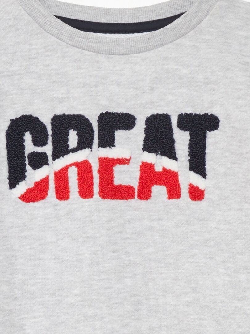 SUDADERA DE CHáNDAL CON PUNTO DE RIZO  GRIS