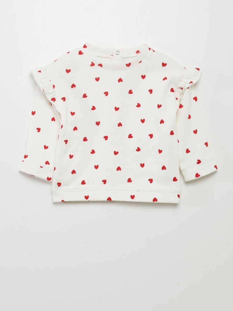 SUDADERA DE CHáNDAL CON VOLANTES  BLANCO