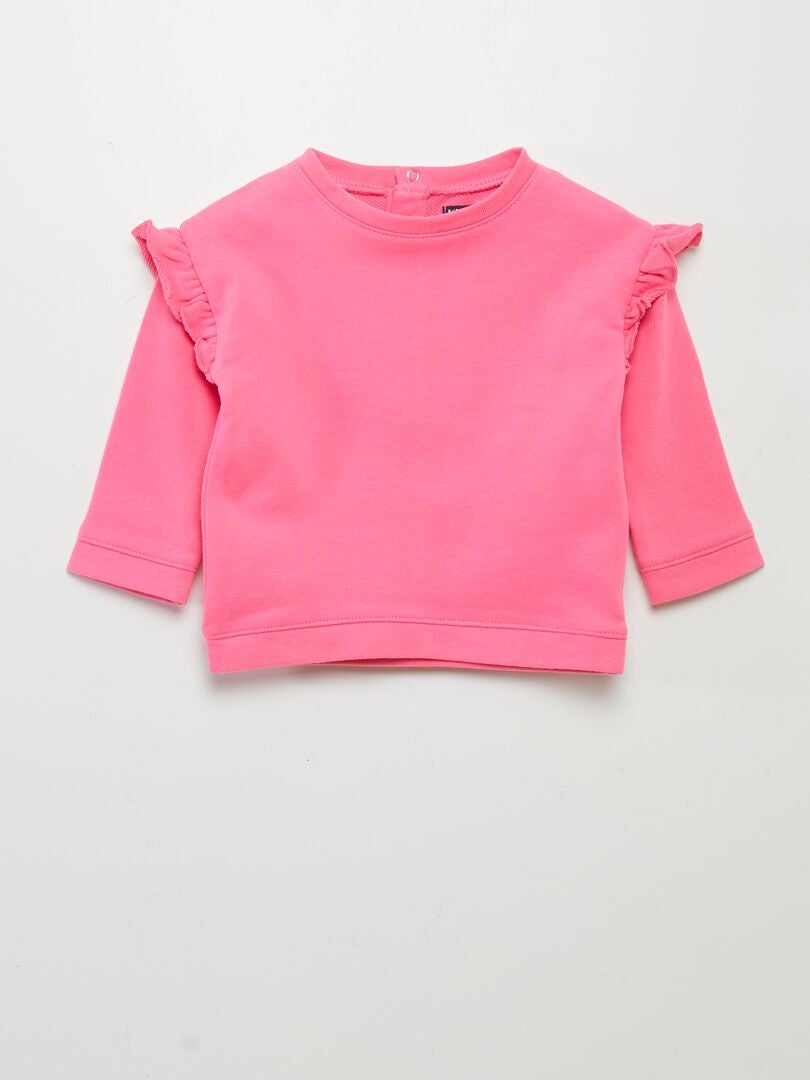 SUDADERA DE CHáNDAL CON VOLANTES  ROSA