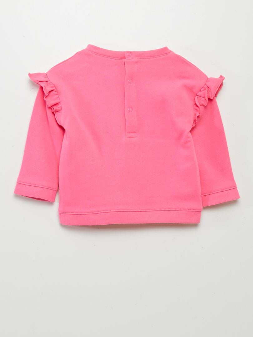 SUDADERA DE CHáNDAL CON VOLANTES  ROSA
