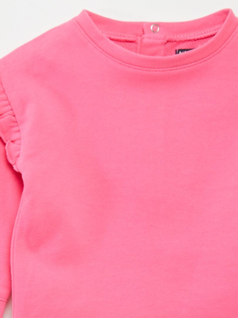 SUDADERA DE CHáNDAL CON VOLANTES  ROSA
