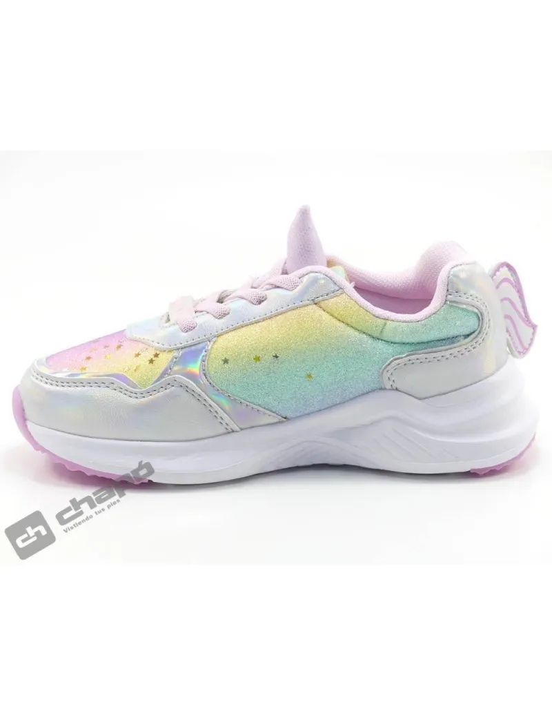 ZAPATILLAS DEPORTIVA PLATA CONGUITOS 261015LUZ